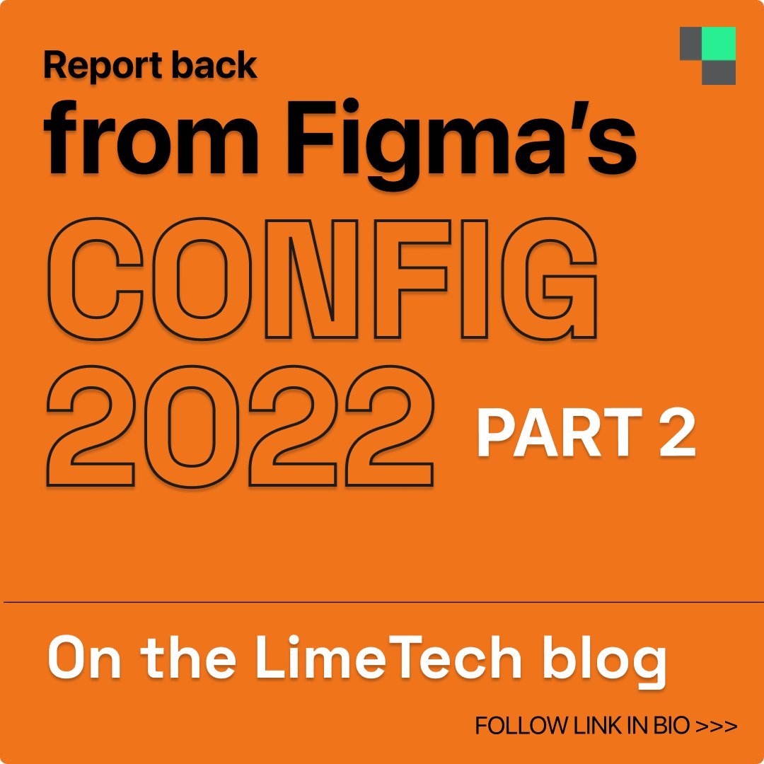 Read our report back from Figma’s Config 2022 – part 2. We offer summaries and takeaways from 3 presentations we enjoyed. Great stuff! limetech.co/?p=14706

@ouangatang <a href="/ma_jole/">Jolena Ma</a> <a href="/dittowords/">Ditto</a> <a href="/uxderrick/">Derrick</a> <a href="/cre8wconscience/">Create with conscience</a> #config2022 #healthytech #uxdesigners  #ditto