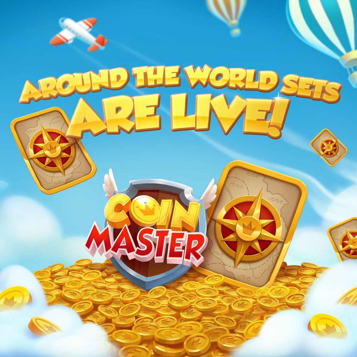 CoinMasterGame's tweet photo. 𝘼𝙍𝙊𝙐𝙉𝘿 𝙏𝙃𝙀 𝙒𝙊𝙍𝙇𝘿 𝙎𝙀𝘼𝙎𝙊𝙉𝘼𝙇 𝙎𝙀𝙏𝙎 𝘼𝙍𝙀 𝙇𝙄𝙑𝙀!
#RETWEET if you're excited and ready to collect NEW CARDS! 
800 spins could be YOURS! 😉 

HURRY IN! --> https://t.co/S8gmNni5Ns https://t.co/Rg0pXa35a2