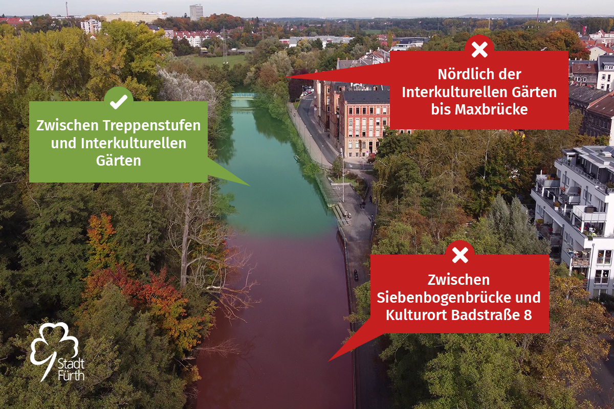stadtfuerth's tweet photo. Bereits ab morgen ist das Baden in der #Rednitz an der #Uferpromenade zwischen den Treppenstufen am Kulturort Badstraße 8 und den Interkulturellen Gärten erlaubt. 🌞💦 Die #Wasserqualität schwankt jedoch stark, bitte beachtet folgende Hinweise: https://t.co/e1zFlvPCQi https://t.co/B4UZU6CsCU