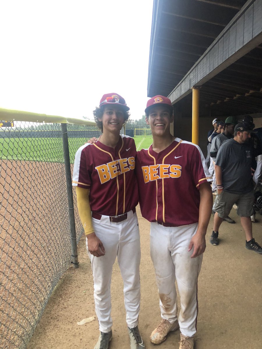Brecks_Baseball's tweet photo. Two best friends JJ Zenir and Chris Bach representing the Bees in the @SuburbanLgOH All-Star game before the rain came https://t.co/PHViYcahHb