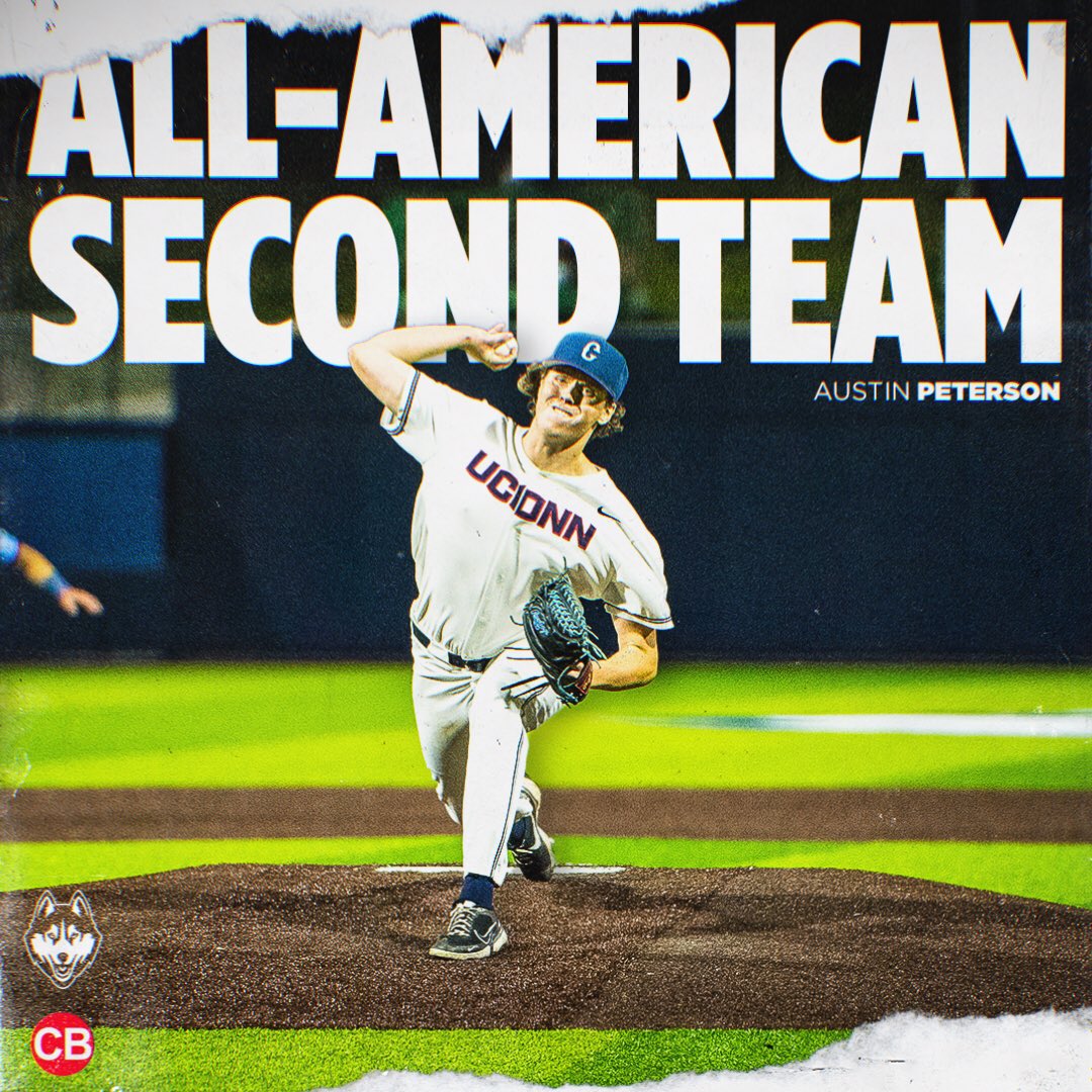 UConnBSB's tweet photo. 10 Wins. 129 K’s. Over 100 inns.  Petey is an All-American! #HookC https://t.co/TjlDIR2EjJ