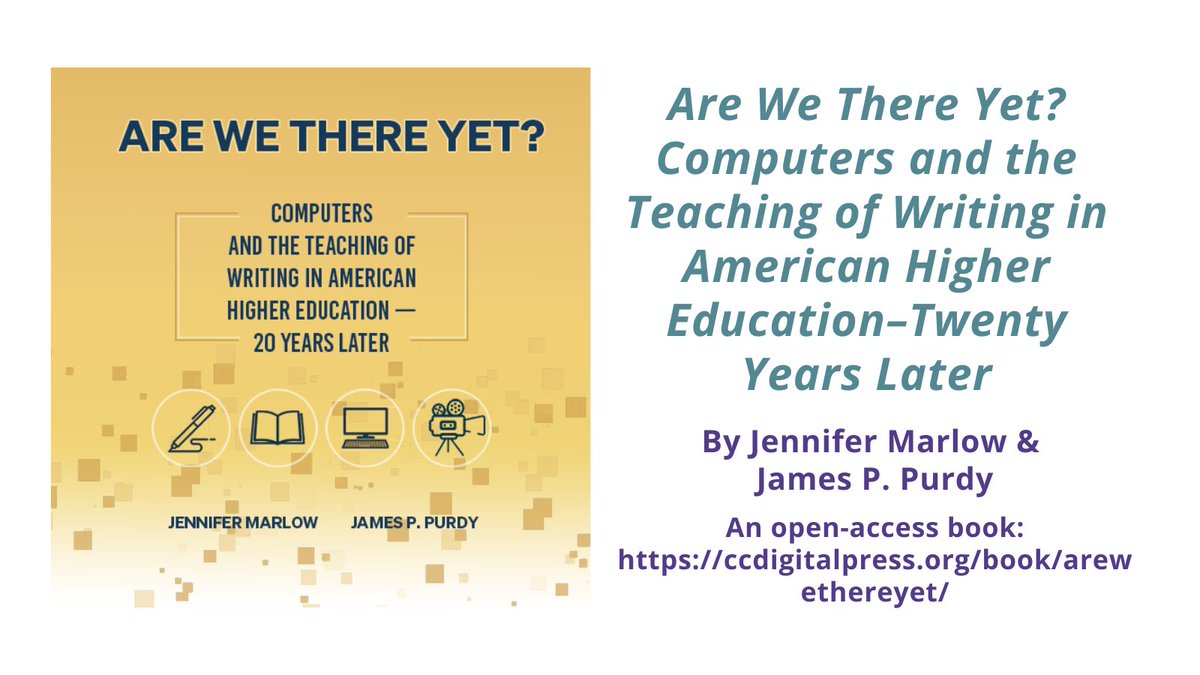 constellations journal (@culturalrhet) on Twitter photo Looking for a read this summer? Check out the open-access ebook "Are We There Yet? Computers and the Teaching of Writing in American Higher Education" by <a href="/jpp142/">Jim Purdy</a> & <a href="/marlowjm/">jenn marlow</a>, which traces the history of computers & writing from 1995-2015! <a href="/ccdigitalpress/">ccdigitalpress</a>
ccdigitalpress.org/arewethereyet Looking for a read this summer? Check out the open-access ebook "Are We There Yet? Computers and the Teaching of Writing in American Higher Education" by <a href="/jpp142/">Jim Purdy</a> & <a href="/marlowjm/">jenn marlow</a>, which traces the history of computers & writing from 1995-2015! <a href="/ccdigitalpress/">ccdigitalpress</a>
ccdigitalpress.org/arewethereyet
