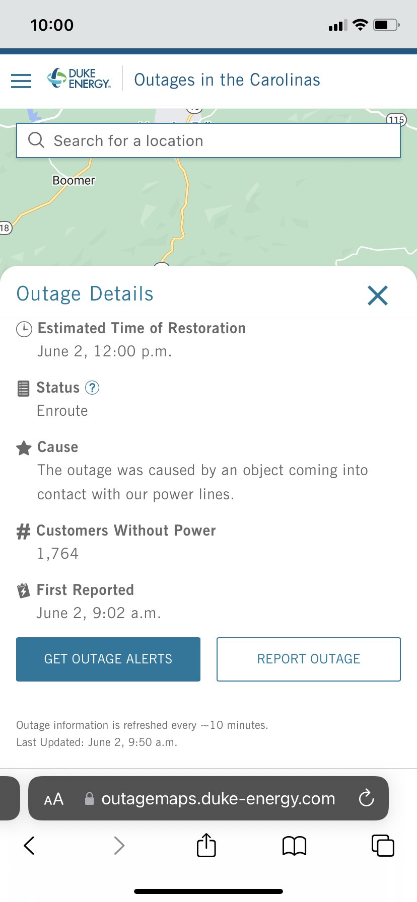 Taylorsville Times on X: "About 1,700 Duke Energy customers in and around  Taylorsville are experiencing a power outage the morning of Thursday, June  2, 2022, due to an object coming into contact