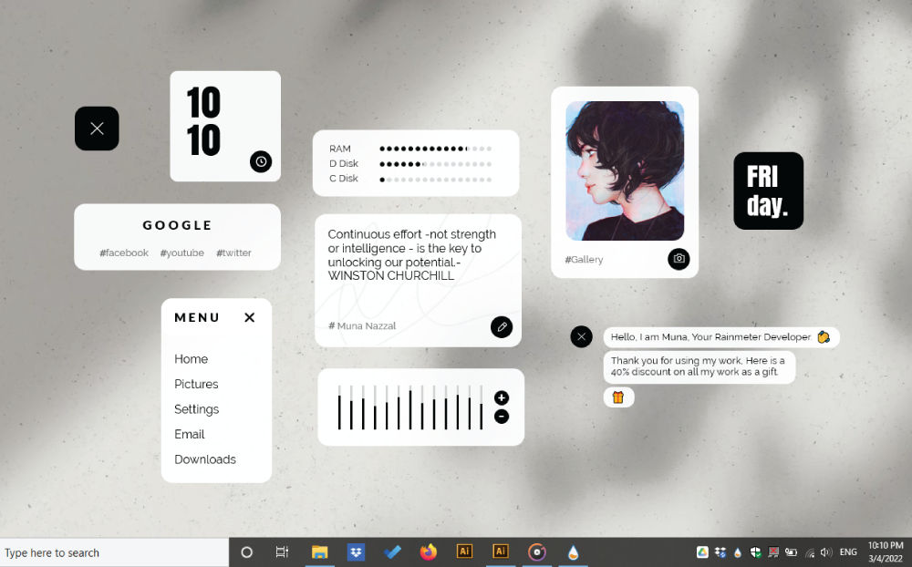 NPC_Muna's tweet image. Desktop Screenshot 01
Air - #Rainmeter Skin for #windows 🤍

deviantart.com/munanazzal/art…