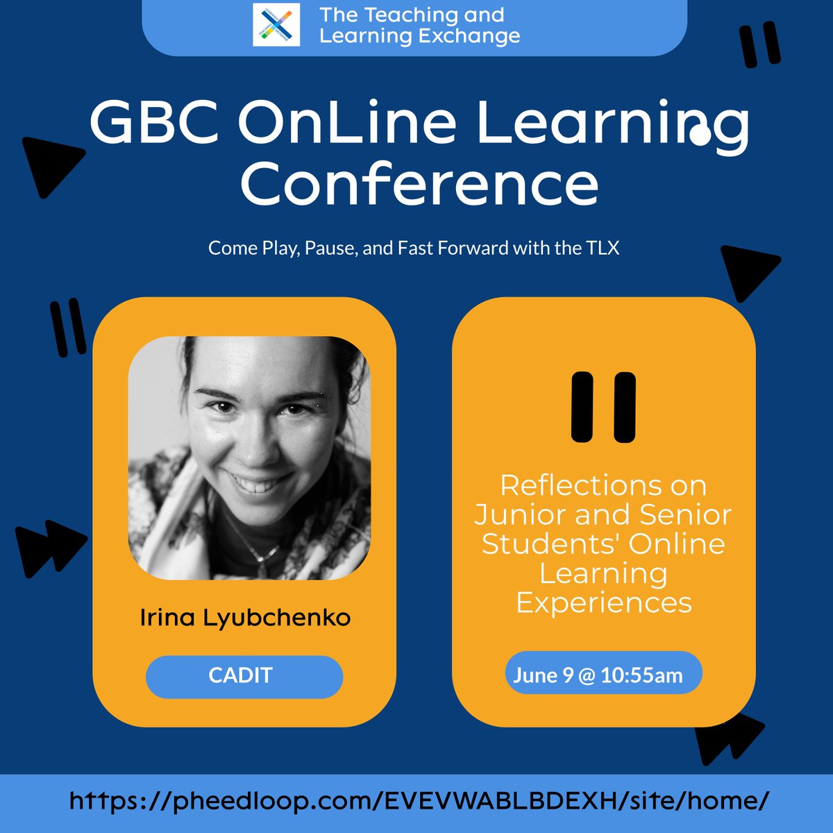 @TLXGBC (@tlxgbc) on Twitter photo GBC OLC Speaker Spotlight Day 8! The conference starts in 7 days. Open to all GBC faculty and staff. pheedloop.com/EVEVWABLBDEXH/β¦
#gbc #tlx #gbcolc #innovation #playpausefastforward
<a href="/GBCollege/">George Brown College</a> GBC OLC Speaker Spotlight Day 8! The conference starts in 7 days. Open to all GBC faculty and staff. pheedloop.com/EVEVWABLBDEXH/β¦
#gbc #tlx #gbcolc #innovation #playpausefastforward
<a href="/GBCollege/">George Brown College</a>