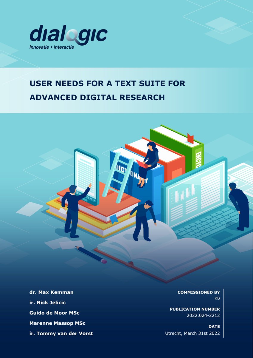 Our report on the user needs for a text suite for advanced digital research on (historical) text collections is now available doi.org/10.5281/zenodo… <a href="/dialogic_nl/">Dialogic</a> @KBNLresearch Just presented at #DHBenelux2022 together with <a href="/sclaeyssens/">Steven Claeyssens</a>