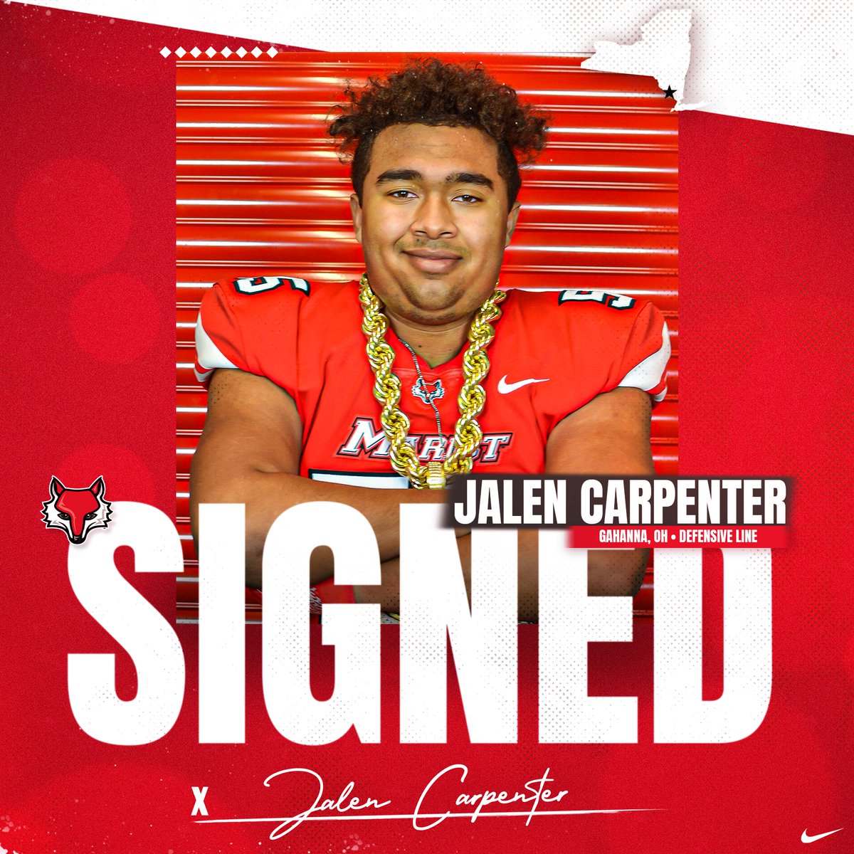From Gahanna, Ohio - welcome defensive lineman Jalen Carpenter! 

#GoRedFoxes #DefendTheDen