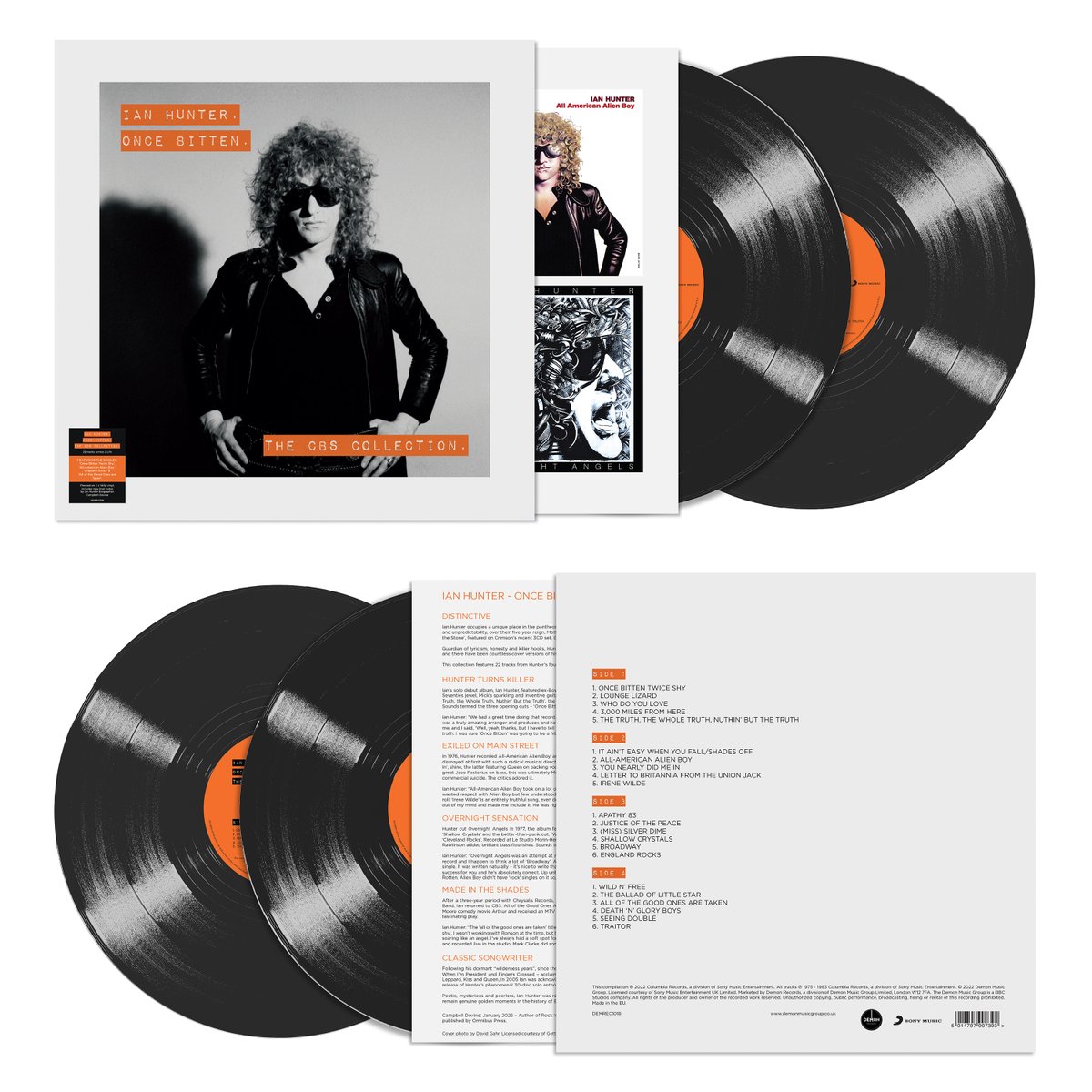 ONCE BITTEN. THE CBS COLLECTION. Featuring 22 tracks from Ian Hunter's solo records released via CBS records from 1975-1983 pressed on 2LP 140g black vinyl. Available June 24, pre-order now: lnk.to/IanHunter