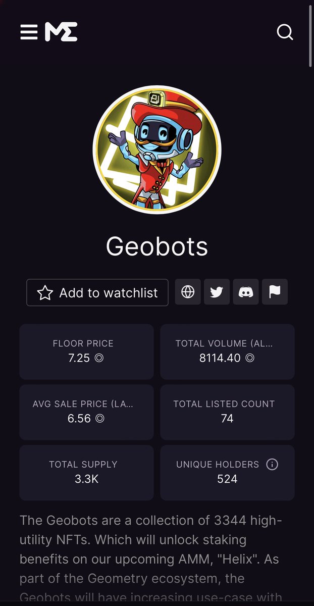 🤖The trend right now with Solana NFTs is builders. I can tell you for a fact @GeometryFinance has been building for an extremely long time. The floor is thin and surviving well in this bear market. Pick one up before they moon.🤖