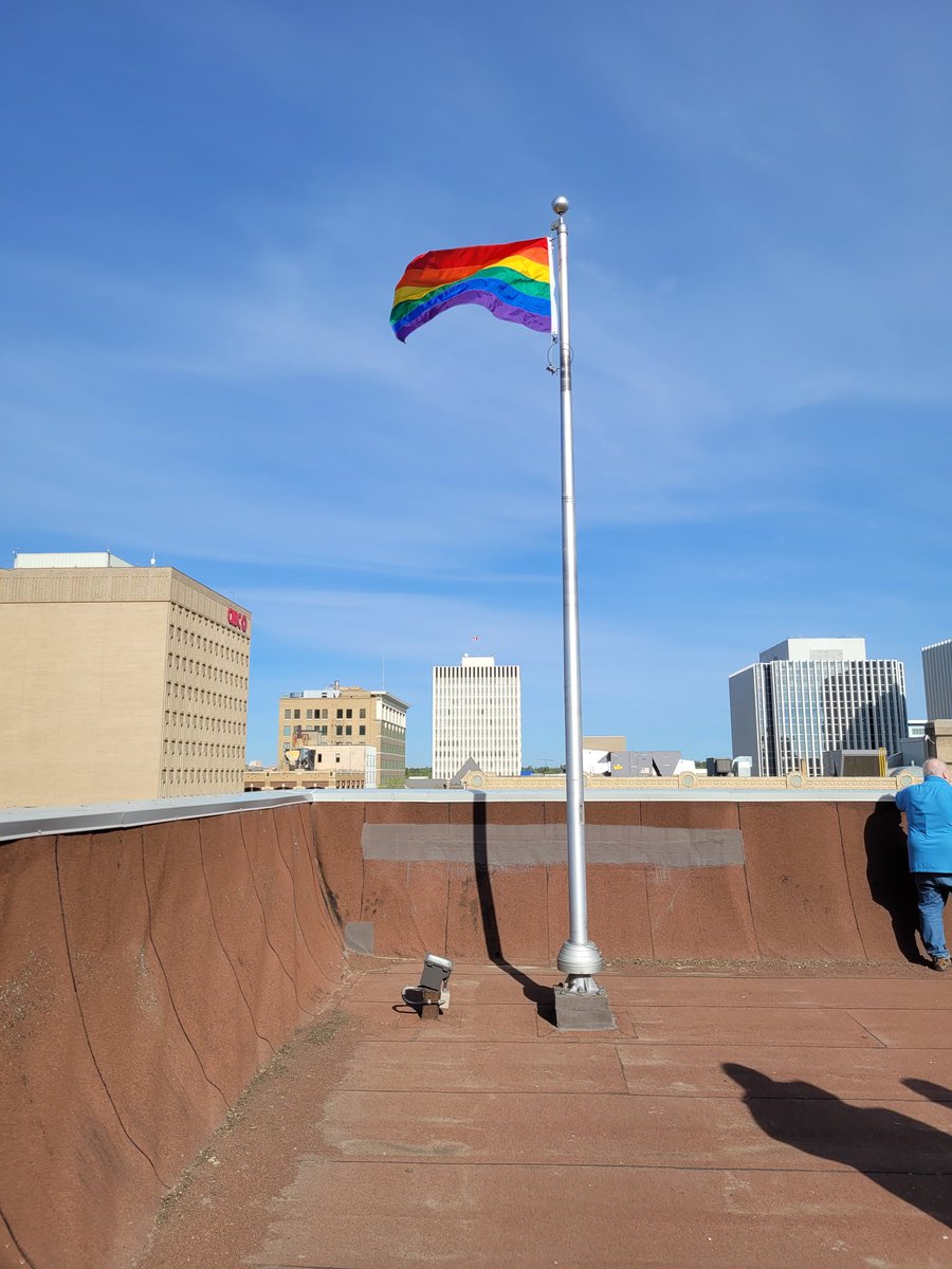 Proud to be a part of Pride flag raising <a href="/StoonPubSchools/">Saskatoon Public Schools</a> 🏳️‍🌈! #Pride2022