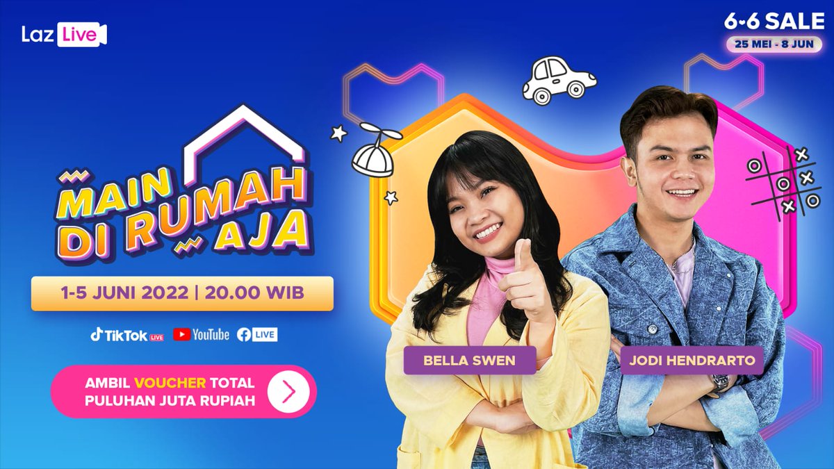 SatpamGC's tweet photo. Yuhuuu, gak lupa kan malam ini ada LazLive Main Di Rumah Aja  lagiii #IkutanMainDiRumahAja kuy lah kita nonton bestieee ,dapatkan #QuizBerhadiahPuluhanJuta Hujan Voucher Lazada https://t.co/QsBU1ZYkRr