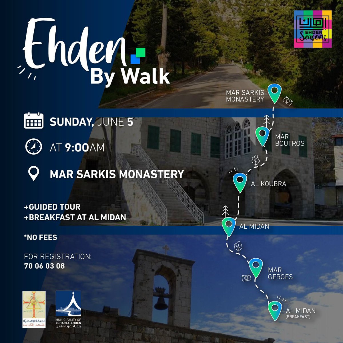 EhdenSeasons's tweet photo. In collaboration with “Elharaka Elehdeniya” NGO and the Municipality of Zgharta-Ehden, “Ehden Seasons” invites you to participate in their “Ehden By Walk” day which will take place on Sunday 5 June at 9:00 AM. https://t.co/30bhH7uZJC