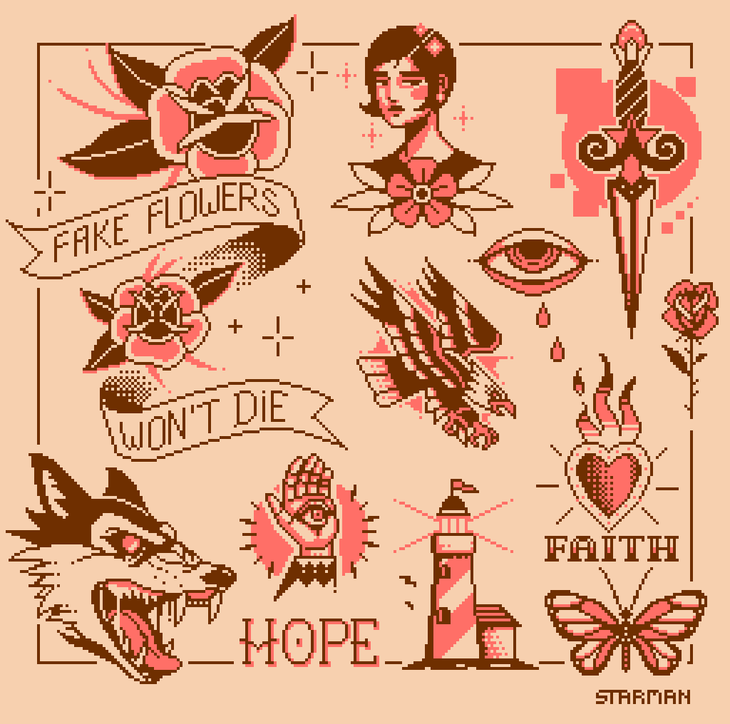 starmanpixel's tweet photo. Having fun!
#tattoodesign x #pixelart https://t.co/Zi69k6pdKz