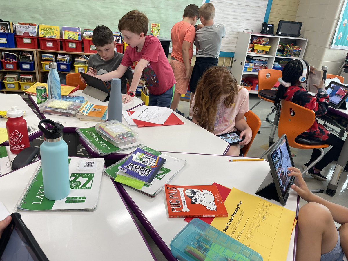 Mrs_Freibrun's tweet photo. Making book trailers on Clips to help each other make summer reading lists! #cherokeeinspires https://t.co/5aYeTrw4qq