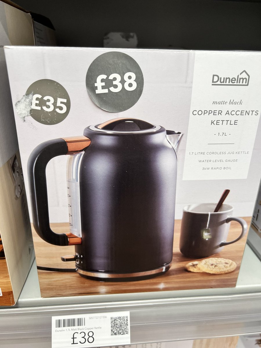 When <a href="/DunelmUK/">Dunelm</a> put higher priced stickers over most of their electrical items in store. And then advertise an up to 50% sale 😬🙈 #dunelm