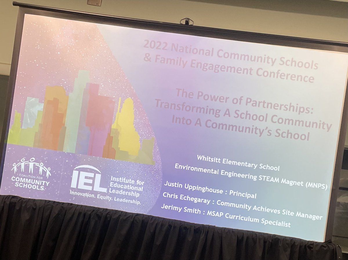 Honored to present about our school community and the power of partnerships to a packed conference room. Principal Uppinghouse’s remark captured the Whitsitt Way: “We’ll always do what is best for students.” @CommAchieves 
#CSxFE22