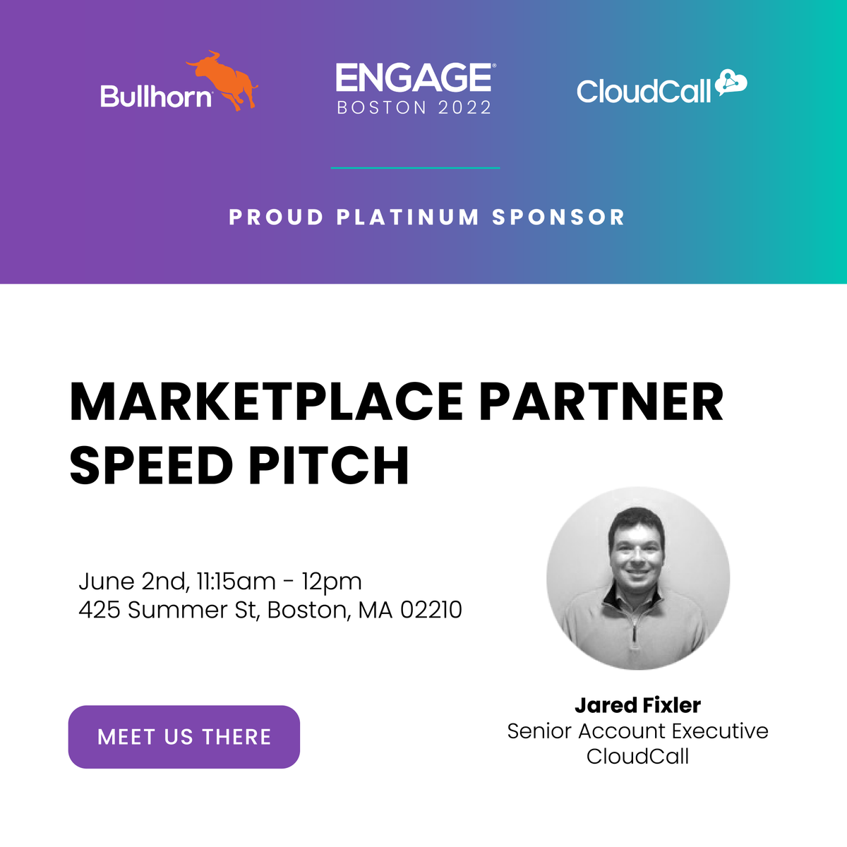 CloudCall's tweet photo. We hope you're having a brilliant time so far at @Bullhorn Engage Boston!
Don't forget to check out our marketplace partner speed pitch, taking place at 11:15am!
#bullhornengage #engageboston #bettertogether #cloudcallforbullhorn #meetthemoment https://t.co/LPquFS4I9N