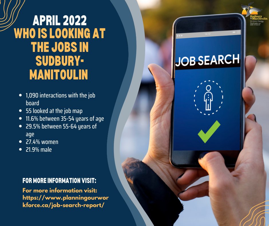 WorkforcePlanSM's tweet image. Check out who is looking at jobs in Sudbury- Manitoulin. #sudbury #manitoulin #jobsearch #jobseekers #jobs

View the full report here: planningourworkforce.ca/job-search-rep…