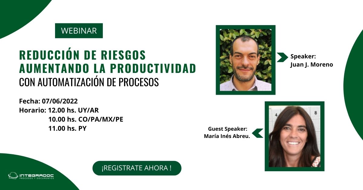 INTEGRADOC (@integradoc) on Twitter photo ¡No te pierdas nuestro #Webinar! Hablaremos sobre la automatización de procesos en organizaciones de industria y logística. 
Nuestra invitada, María Inés Abreu, es consultora y experta en Dirección de Proyectos, Innovación y Sostenibilidad.
Inscríbete aquí bit.ly/3LOi4YF ¡No te pierdas nuestro #Webinar! Hablaremos sobre la automatización de procesos en organizaciones de industria y logística. 
Nuestra invitada, María Inés Abreu, es consultora y experta en Dirección de Proyectos, Innovación y Sostenibilidad.
Inscríbete aquí bit.ly/3LOi4YF