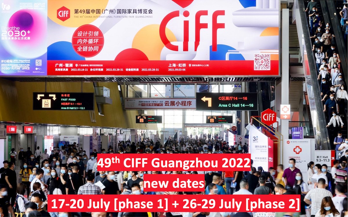ciff_furniture's tweet photo. The 49th CIFF Guangzhou opens on July 17, 2022! By fully judging the epidemic situation and coordinating the opinions of all parties, the organizers have decided that #CIFFGuangzhou2022 is postponed to July 17-20 and 26-29, 2022
more info + registration > https://t.co/5HlTFKWySr https://t.co/3UpONsn8Bg