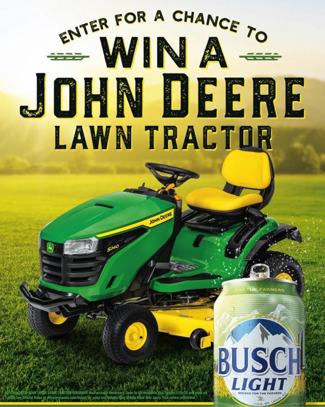 Busch Beer on X: You could trac(tor) down a John Deere lawn