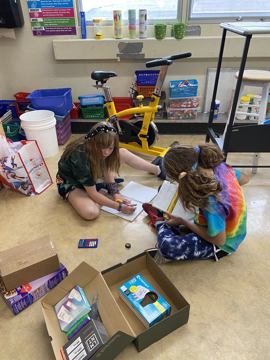 Working on our newest math project! Creating volume zoo animals using assorted boxes. <a href="/BelParkCBE/">Bel-Park School CBE</a>