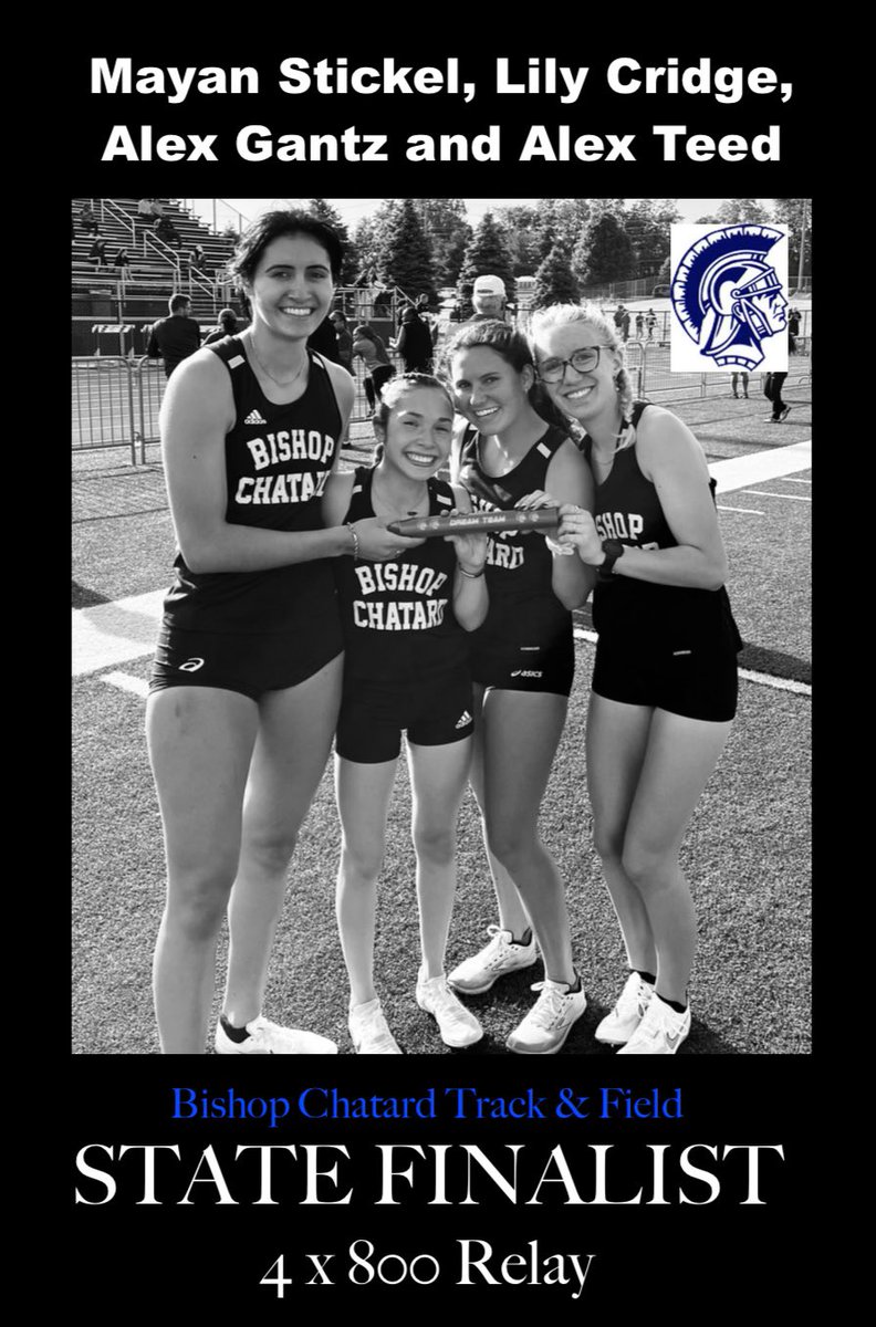 BCHSTrack1's tweet photo. Good luck to these three relay teams this Friday at state! 💙💨

4x100- Addison Duncan, Emma Stapleton, Adeline Miller, and Bri Buels

4x400- Mayan Stickel, Addison Duncan, Mary Bea Sowinski, and Mara Foley

4x800- Alex Gantz, Alex Teed, Mayan Stickel and Lily Cridge https://t.co/SEcYWizmNP