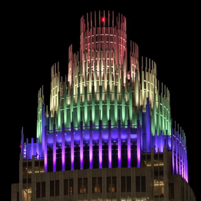 psujenn's tweet photo. Showing our PRIDE for our LGBTQ+ teammates, clients, and communities as @BankofAmerica kicks off #PrideMonth on June 1st by lighting the top of our Corporate Center building in Charlotte, NC. #BofAPride #IWorkforBofA https://t.co/SVUMc3c1LR