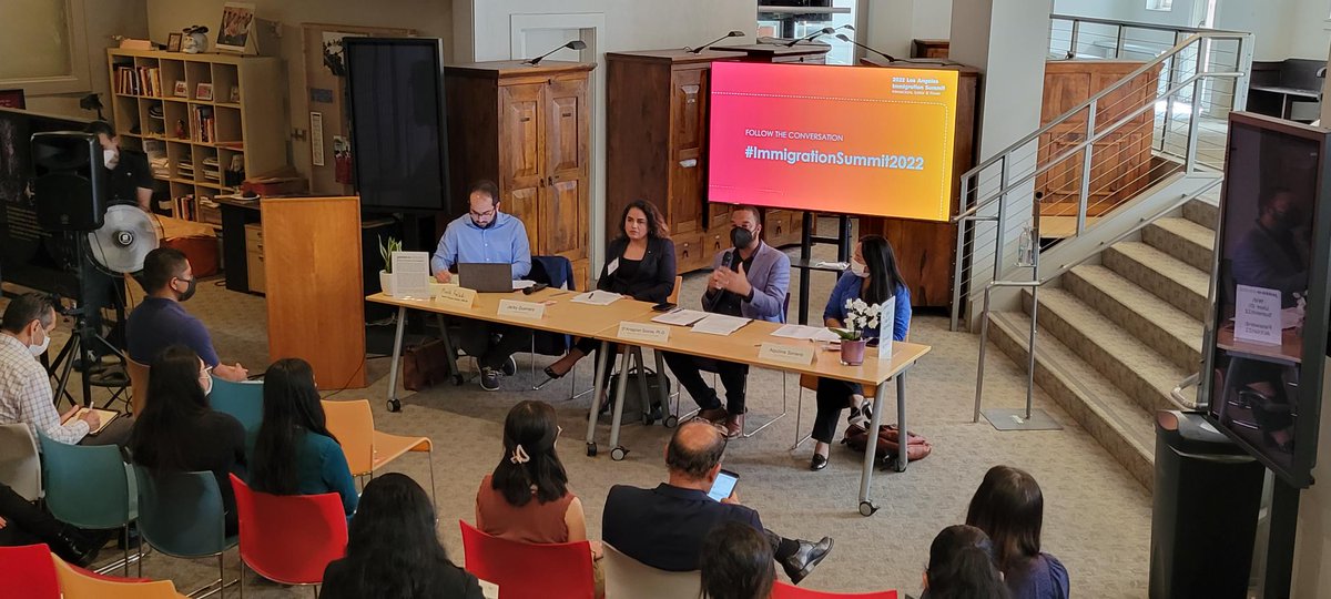 calfund's tweet photo. Lots of inspiring conversations happening this morning at #immigrationsummit2022. @DrScorza, Jacky Guerrero, @aqui_versoza &amp; Masih Fouladi discuss how immigrant serving organizations can access ARPA funds to ensure immigrants are not left out of COVID recovery efforts. https://t.co/GvHaVstDc1