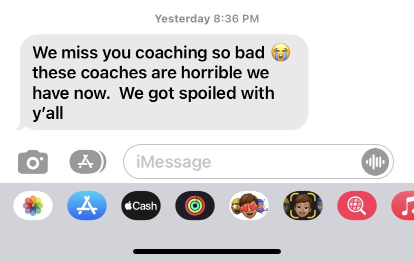 40acresATX's tweet photo. Travel ball parents a little tip. If you want to talk shit about your current coach to a coach your son used to play for. Make sure you text the right one. Got this message during practice last night😂

#WrongCoach https://t.co/6U5l5dlehs