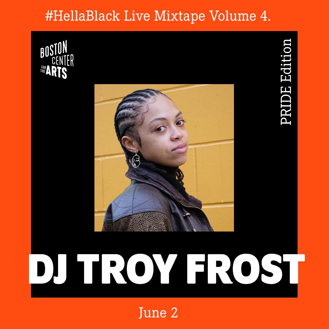 boscenterarts's tweet photo. We have DJ Troy Frost with us tonight! Come through for a good time —> https://t.co/QSARlxuE52 #BosArts #HellaBlack #BostonPride https://t.co/S2jJpRrTvy