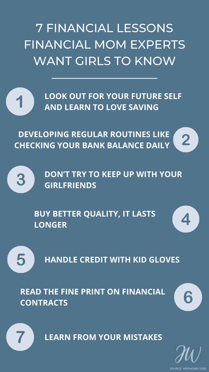 JohndrowWealth's tweet photo. The key to closing the financial knowledge gap in America is early financial education. These are 7 lessons about money that mothers want to teach their daughters. #FinancialLiteracy #WomenInvestors #YourFutureSelf https://t.co/B8i2vCk4RA