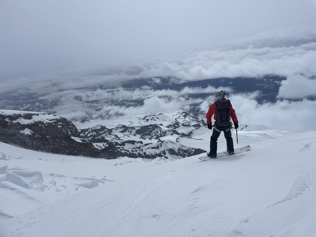 Had a great time climbing and skiing the Fuhrer Finger to the summit of Tahoma (Mt Rainier) and down to the Nisqually Bridge - an 11,000 foot ski descent with <a href="/Arcteryx/">Arc'teryx</a> team <a href="/Skiericcarter/">Eric Carter</a> &amp; athlete manager Justin Sweeny - a memorable line and experience for my first volcano ski!