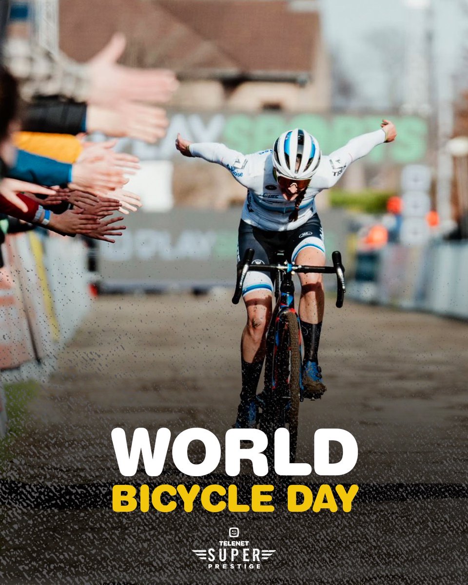 🙌 Handen in de lucht zoals <a href="/lucinda_brand/">Lucinda Brand</a>, want vandaag is het #WorldBicycleDay! 🤗 #Superprestige