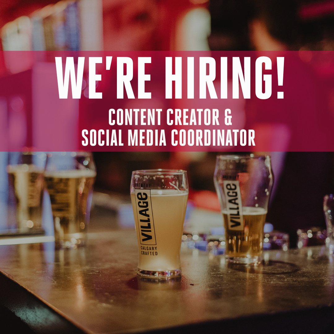 Come join the Village team!   
We are hiring a brilliant Content Creator &amp; Social Media Coordinator to join our marketing team! If you're a storyteller with the technical skills, a community outlook and a love of craft beer, we'd love to hear from you! 
villagebrewery.com/blogs/communit…