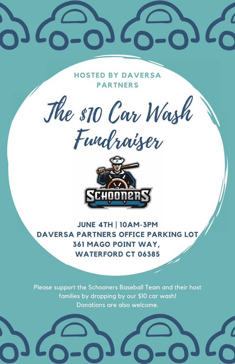 mysticschooners's tweet photo. Come out THIS Saturday to the Daversa Partners'  Waterford location from 10 am to 3 pm for a Car Wash Fundraiser and Meet n' Greet with this year's #SchoonSquad! 

Hope to see you there! https://t.co/ePqenAXVtv