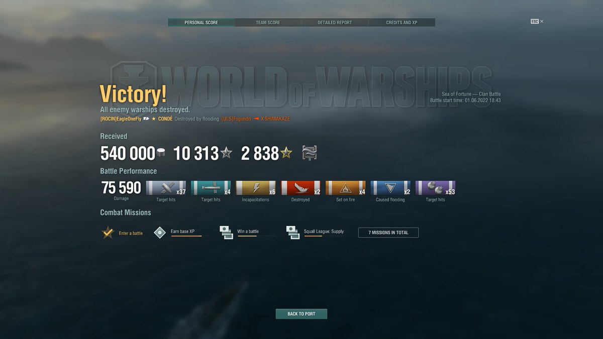 EagleOneFly1's tweet photo. A clan battle victory in a Conde Super Ship on the NA server #PCGaming #WorldofWarships #rocin #rocinclan #clanbattles2022 https://t.co/id5Zbit01h