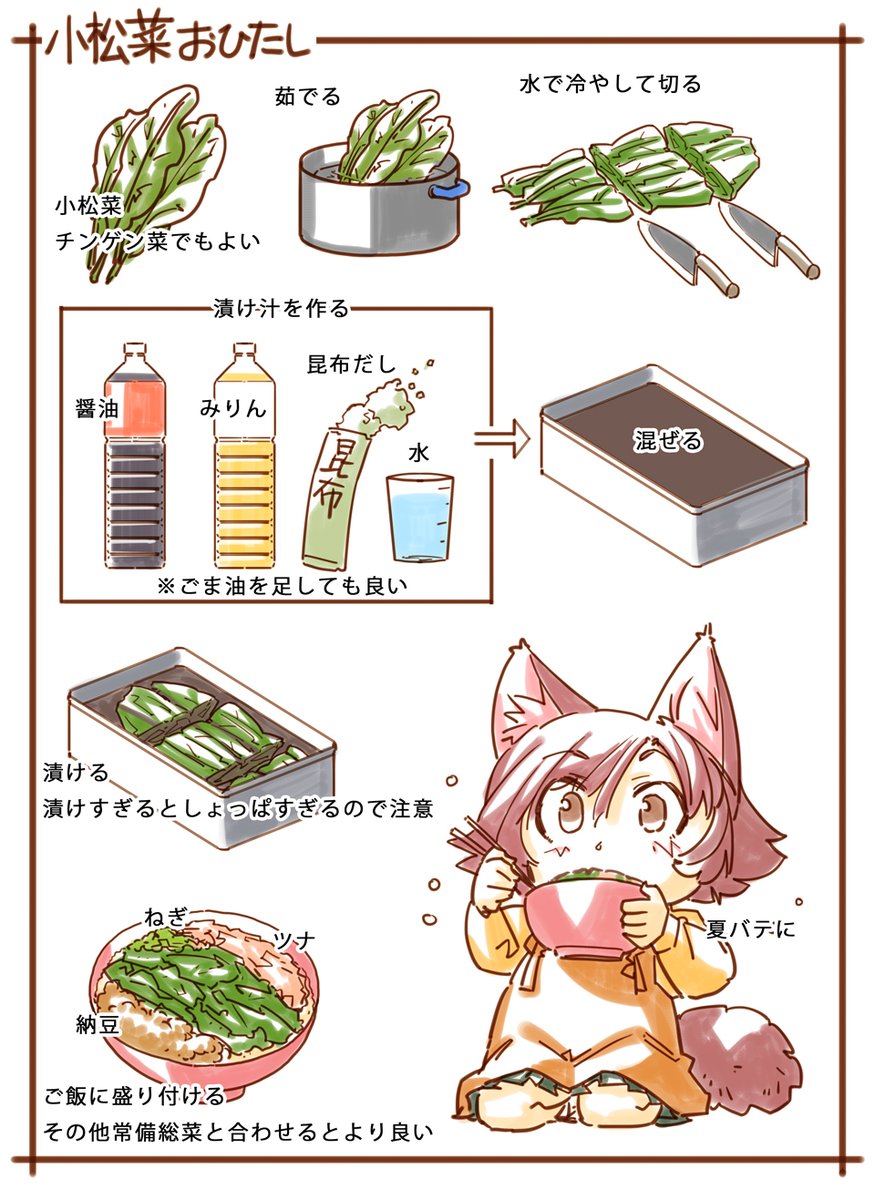 最近描いてないレシピ風の絵。料理はしてるけど、最近の衝撃は一口も食べてないグリーンカレーを全部こぼしたことです。ペーストを2本も買ってあったのを忘れてて、あと50食分以上ありそうだけど、既に賞味期限が切れている。ココナツミルクはあと1缶しかない。
#レシピ #狐娘 #気まぐれ再掲