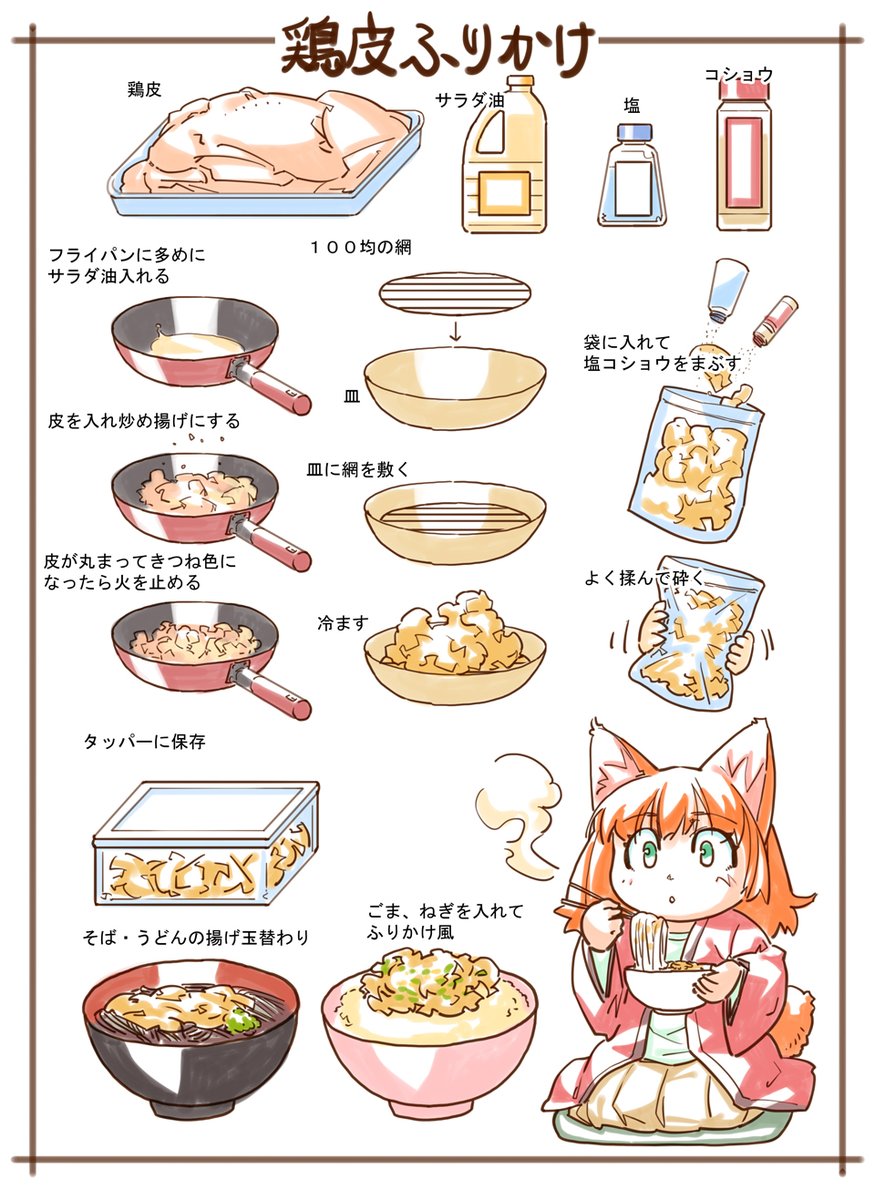 最近描いてないレシピ風の絵。料理はしてるけど、最近の衝撃は一口も食べてないグリーンカレーを全部こぼしたことです。ペーストを2本も買ってあったのを忘れてて、あと50食分以上ありそうだけど、既に賞味期限が切れている。ココナツミルクはあと1缶しかない。
#レシピ #狐娘 #気まぐれ再掲