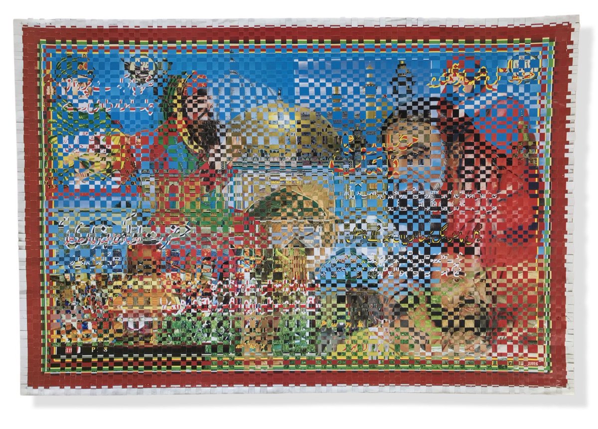 Title: Prayers for miracles 
Medium: woven printed papers 
Size 23x34
2021. Woven artwork by #GhulamHussain @leasimoneallgria #thecurators <a href="/thecurators/">TheCurators!</a> #woven #weaving #gallery #museum #GhulamHussain  #curator #pakistaniart #artistofpakistan #asianart  #guddu #google #museums