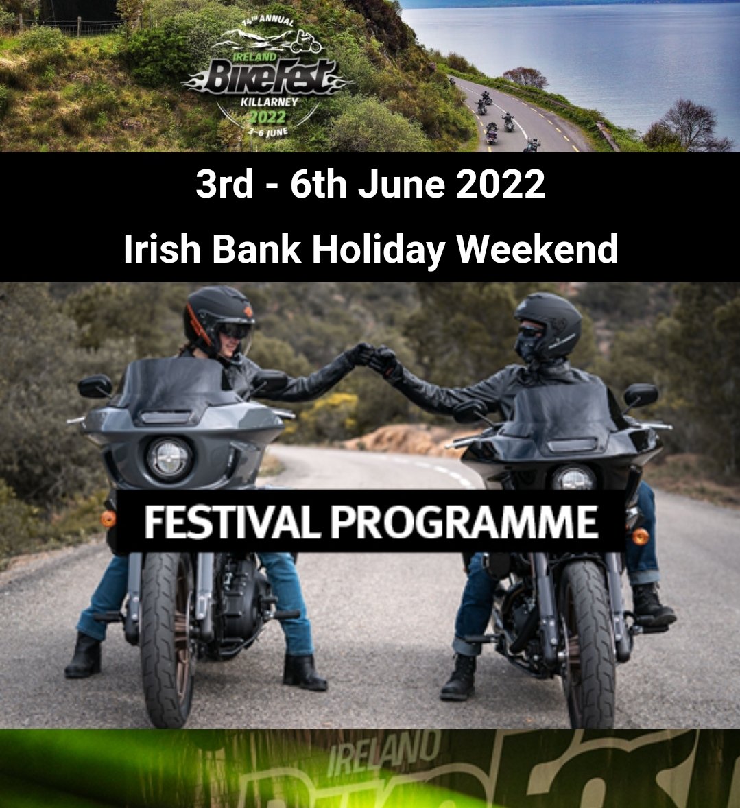 feargusd's tweet photo. And @IrelandBikeFest is back taking over Killarney all weekend..
Festival Programme here..  https://t.co/3kY5eIAMwv
@KCC_Breffni @Gin_Sim_ https://t.co/o7aHpSEQIM