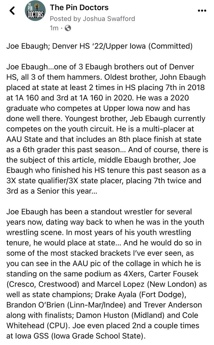 pin_dox's tweet photo. Joe Ebaugh; Denver HS ‘22/Upper Iowa (Committed) @EbaughJeremy @jdebaugh20 @ebaughdairy @WrestlingDenver @UIU_Wrestling https://t.co/rwqyVKlqSo