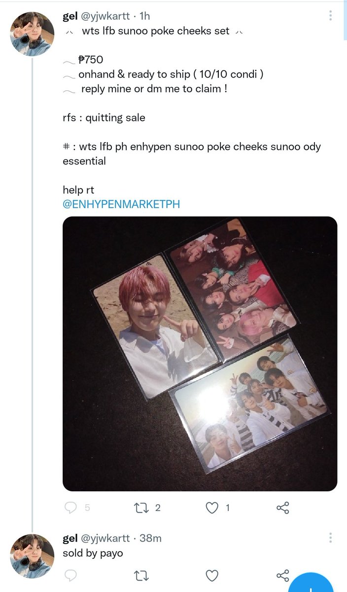 15haulz's tweet photo. BEWARE OF USER @/yjwkartt !

they are the one who scammed me by posting a claiming tweet for tingi sunoo in demand pcs. parehong pareho yung items na pinopost niya sa old acc nya na ginamit pang scam sa marami. napaka kapal talaga ng mukha tangina mo saksak mo yang mga ninakaw mo https://t.co/UoMpY5BL9I