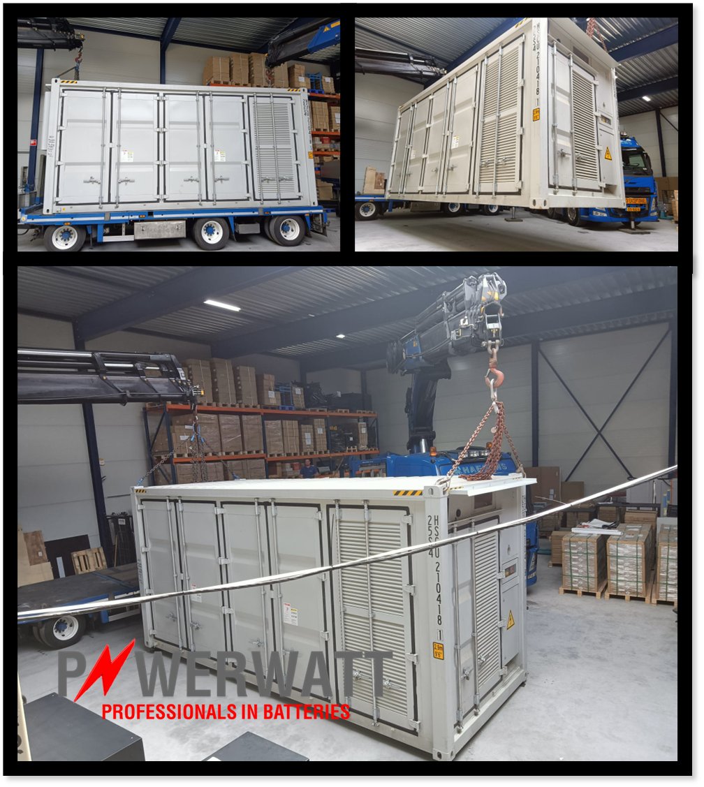 De #batterij is getest in gereed gemeld voor #transport naar de uiteindelijke locatie in Nuland <a href="/shertogenbosch/">'s-Hertogenbosch</a>  waar hij inmiddels geplaatst is. Komende week wordt deze aangesloten en 13 Juni in bedrijf gesteld en gaat hij geld op leveren! #fcr #onbalans <a href="/powerwatt1/">powerwatt</a>
