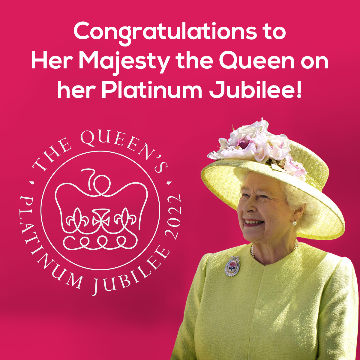 Congratulations to Her Majesty The Queen on her #PlatinumJubilee 👑. The first Monarch in British history to celebrate a 70-year reign. 💂