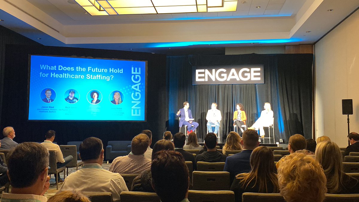 Rich Smith from <a href="/AtlasMedStaff/">Atlas MedStaff</a> is on stage now #BullhornEngage love seeing our clients share!