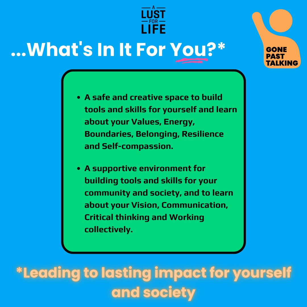 Are you age 14-19?

Do you have a vision for change in your community or your world but you’re not quite sure where to start? Join our brand new wellbeing focused change-maker programme this summer to bring your idea to life! 

Register here:alustforlife.com/gone-past-talk…
