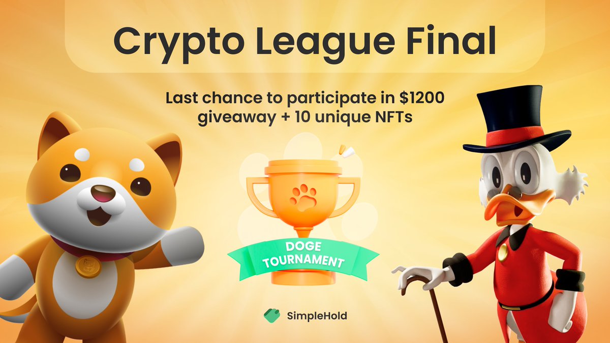 Get ready for the #FINAL Fight of the #Crypto League Tournament 🏆

         🦆 <a href="/RichQuack/">QUACK</a> vs <a href="/babydoge/"></a> 🐶

Venue: SimpleHold Subreddit ➡️ reddit.com/r/SH_Cryptowal…

Time: 13:00 UTC ⏲️

Prize: Title of the "#TOP Crypto Community" + 10 Unique NFTs 🎁

🔥May the best man win 🔥