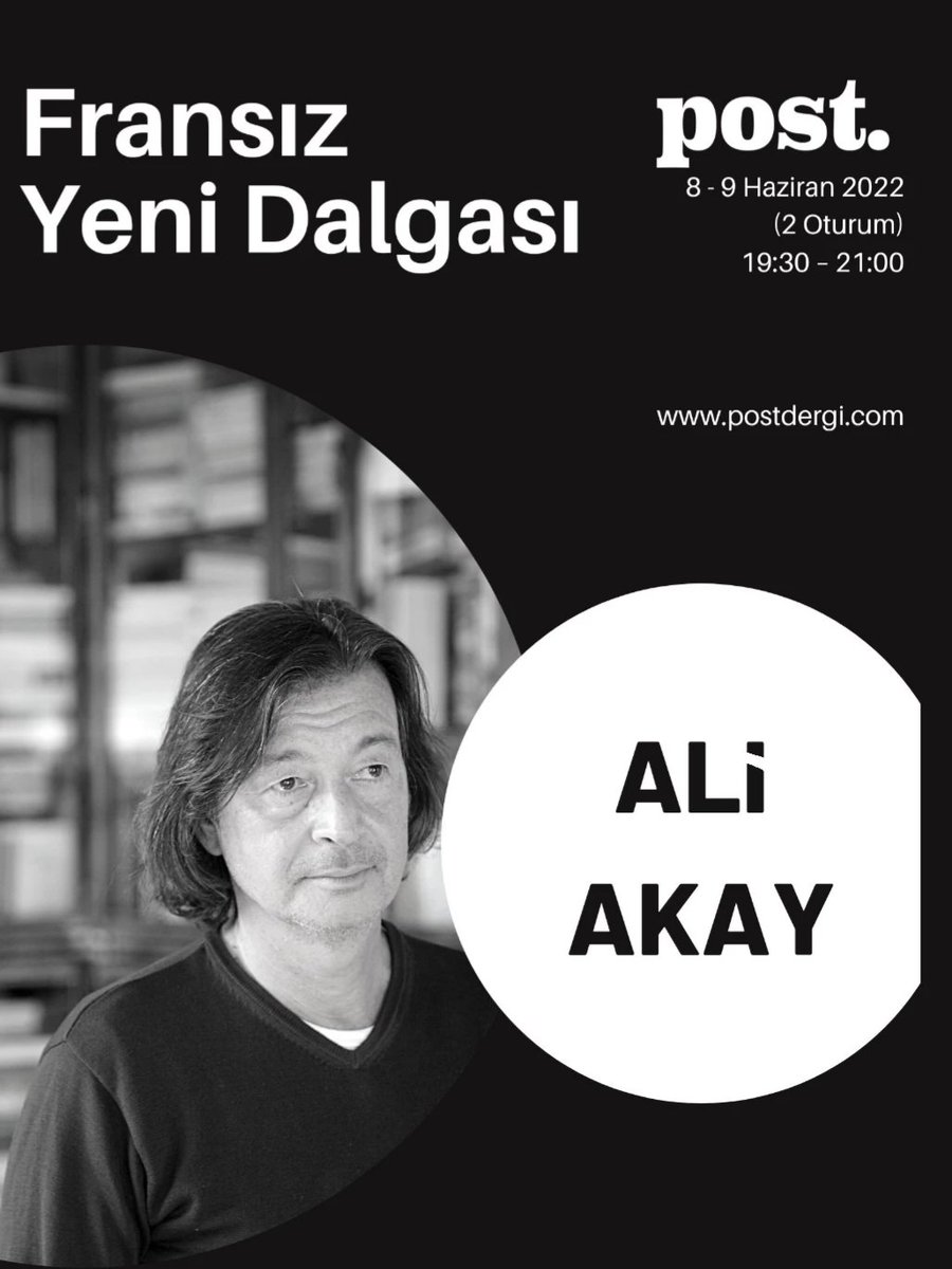 TARiH DEĞİŞİKLİĞİ:

Post'tan yeni atölye 8-9 Haziran'da: 

"Ali Akay ile Fransız Yeni Dalgası"

Katılım için link: biletino.com/tr/e-g5m/frans…