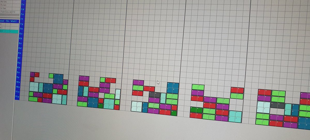 Wife... "hold on, thought you were 'working' ... Why are you just messing about on Tetris? " 🤣

#timetabling #novat6 #Tetris